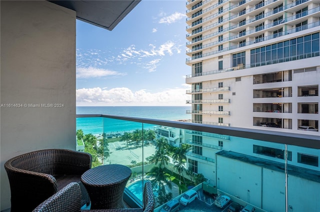 balcony with a water view