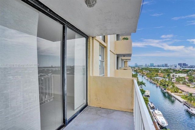 balcony with a water view