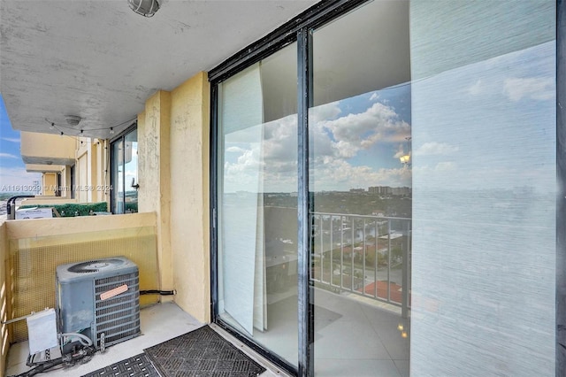 balcony featuring central AC unit