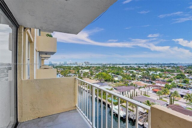 balcony with a water view