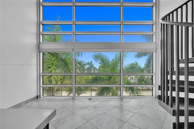 interior space with tile flooring