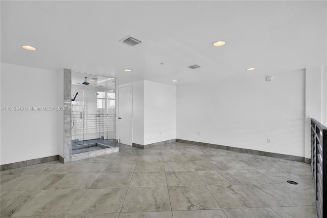 421 Meridian Ave Unit 16, Miami Beach, FL 33139 - empty room featuring recessed lighting, baseboards, and ceiling fan