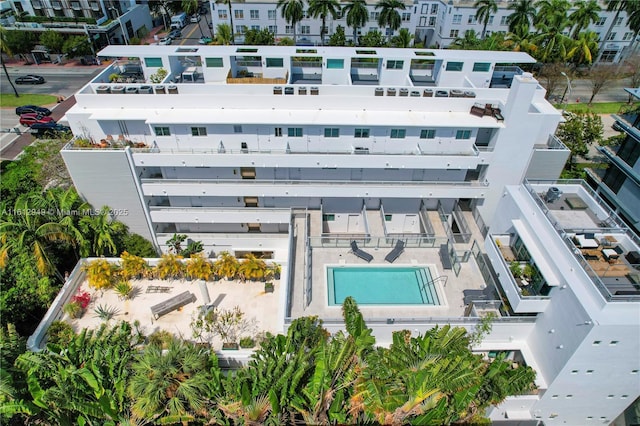 421 Meridian Ave Unit 16, Miami Beach, FL 33139 - aerial view of a pool area and apartment complex