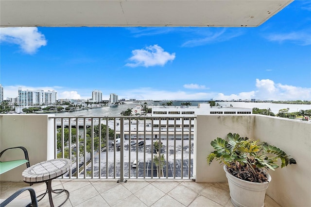 balcony with a water view