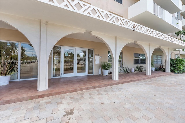 view of patio / terrace featuring french doors