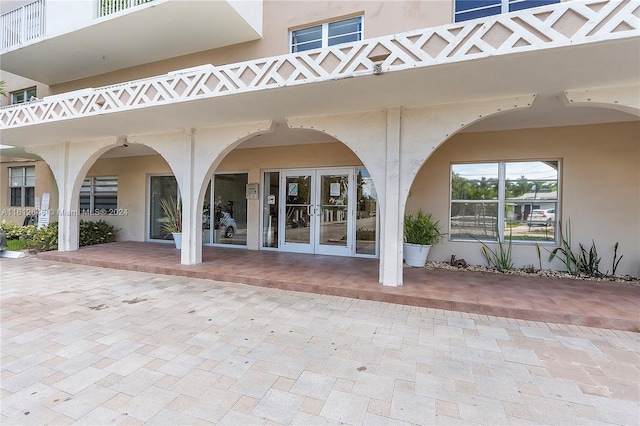 exterior space featuring french doors