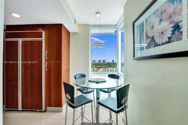 view of tiled dining area