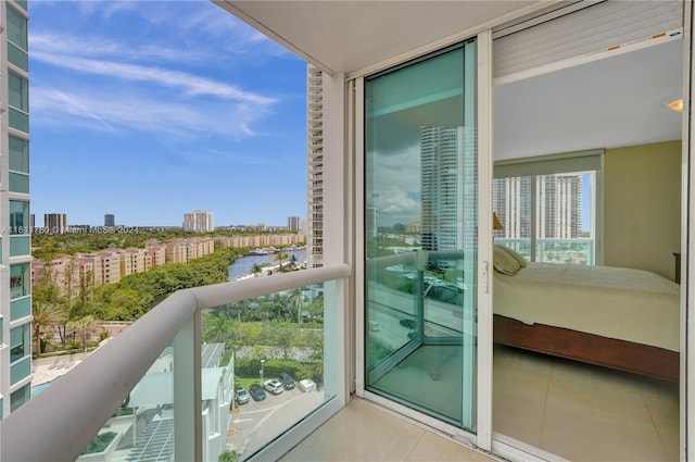 balcony with a water view