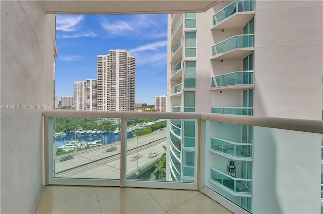 balcony with a water view