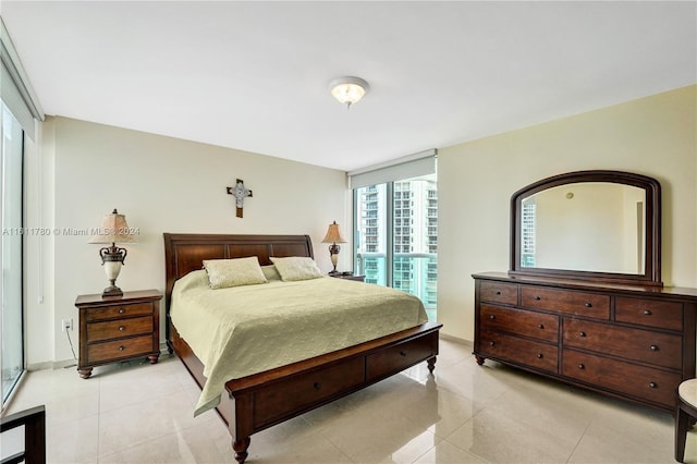 view of tiled bedroom