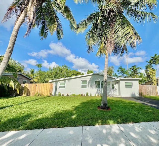 view of front of house with a front yard