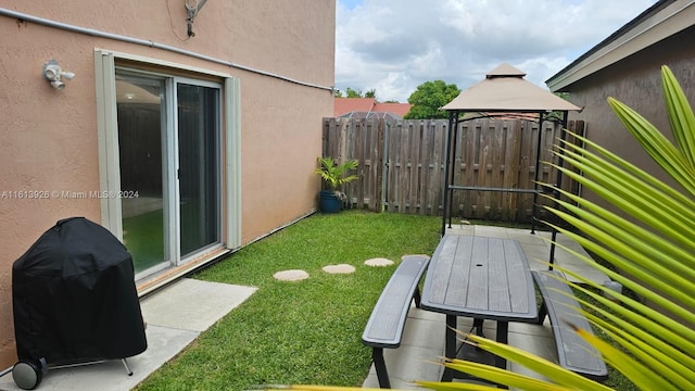 view of yard featuring a gazebo