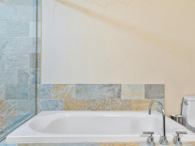 bathroom featuring toilet and a bathing tub