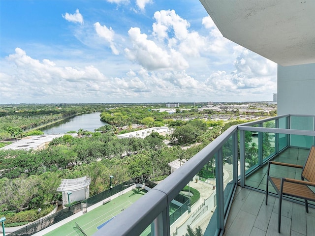 balcony with a water view