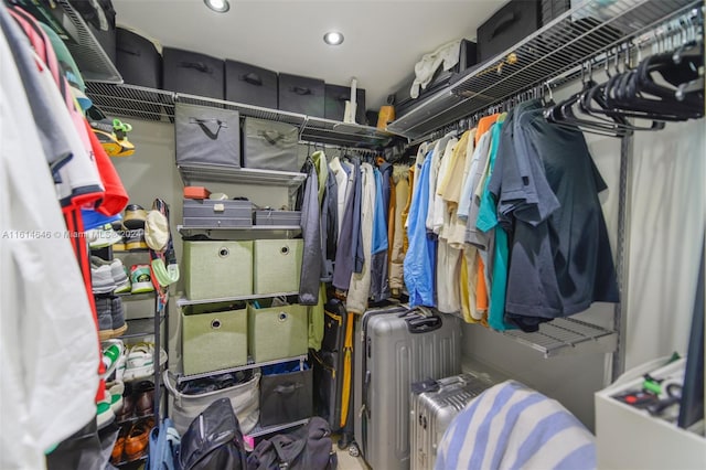 spacious closet with radiator