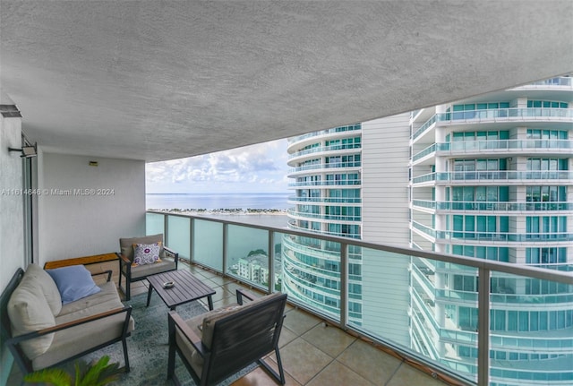 balcony with a water view