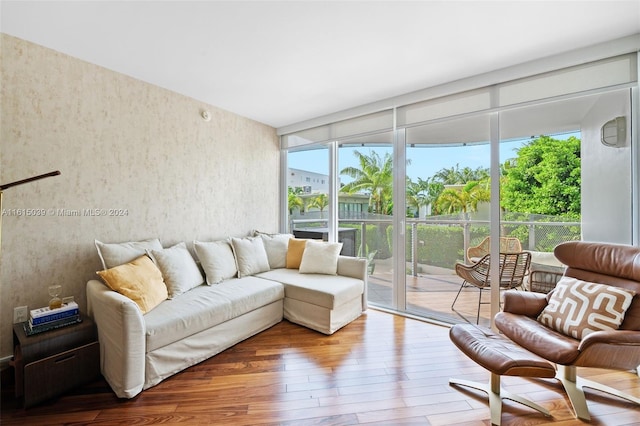 living room featuring wood-type flooring