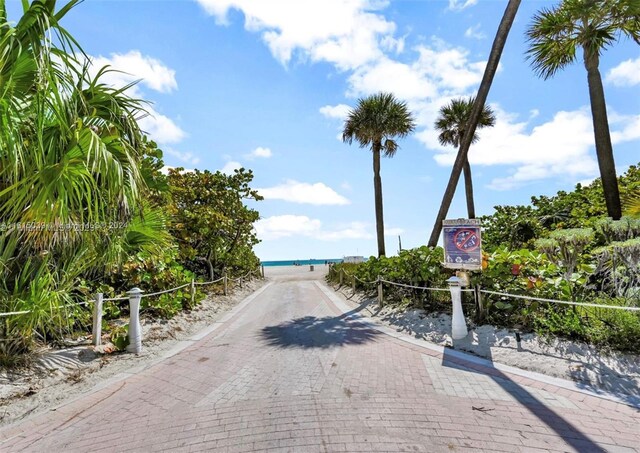 view of road featuring a water view