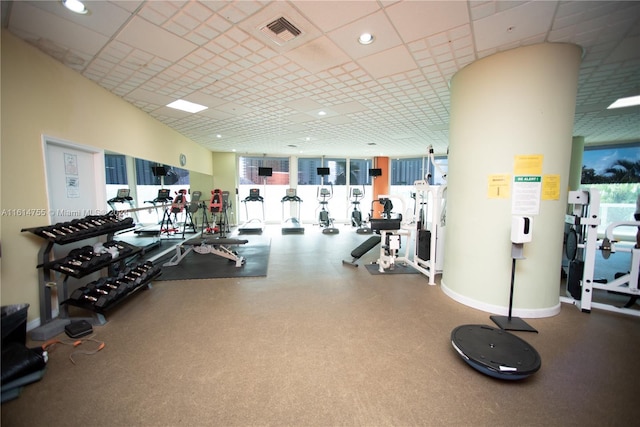 exercise room featuring a wealth of natural light