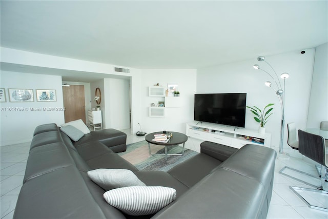 view of tiled living room