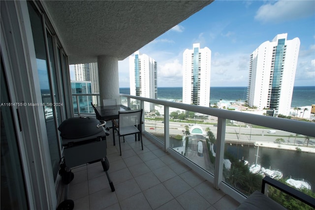 balcony with a water view