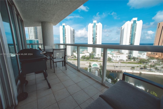 balcony with a water view