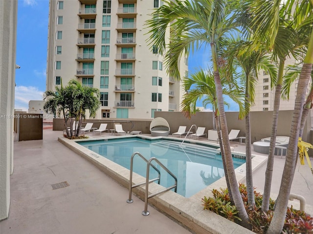 view of pool with a patio