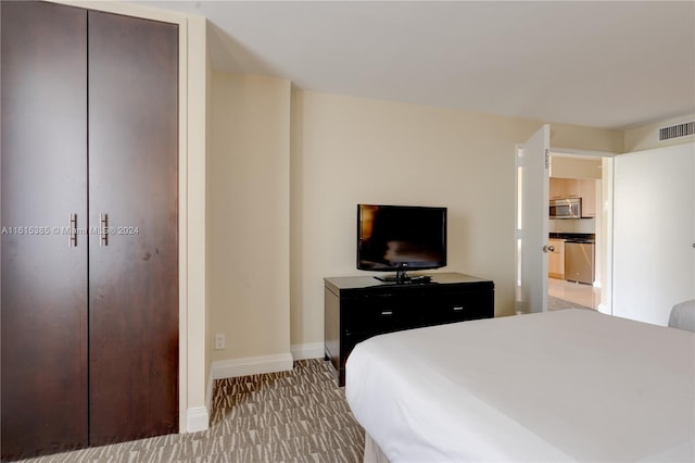 view of carpeted bedroom