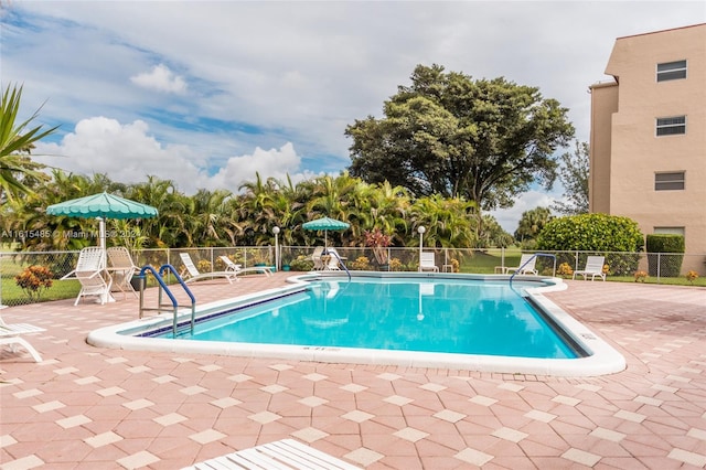 view of pool with a patio area