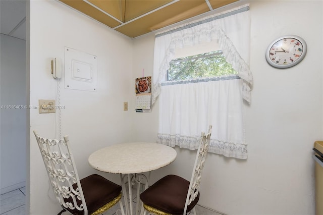 dining room with tile flooring