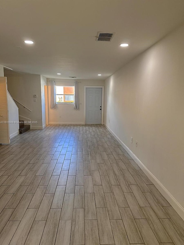 empty room featuring light wood-type flooring