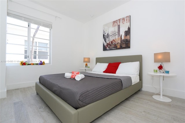 bedroom featuring light hardwood / wood-style floors