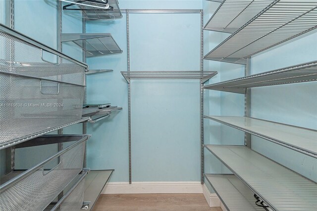 spacious closet featuring hardwood / wood-style flooring