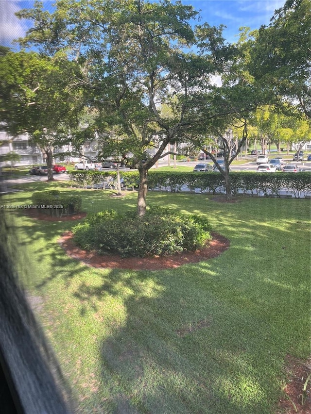 view of yard with a water view