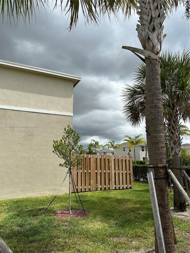 view of yard with fence