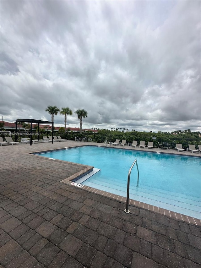 pool featuring a patio area