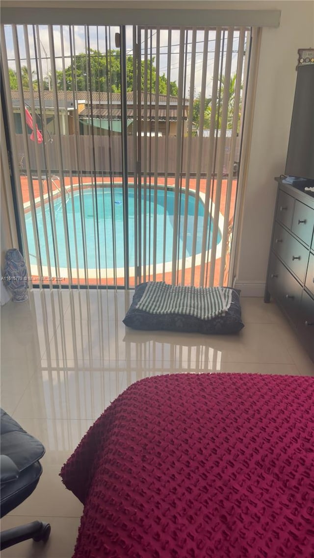 view of tiled bedroom