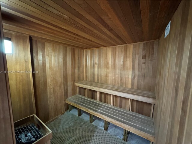 view of sauna