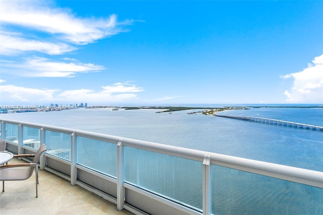 balcony with a water view