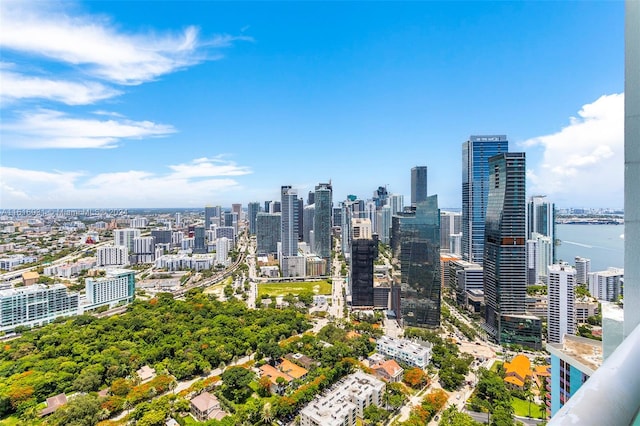 property's view of city featuring a water view