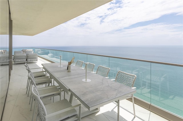 balcony with a water view