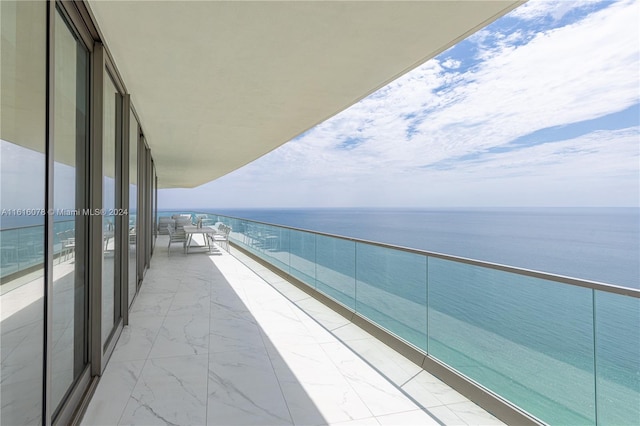 balcony with a water view