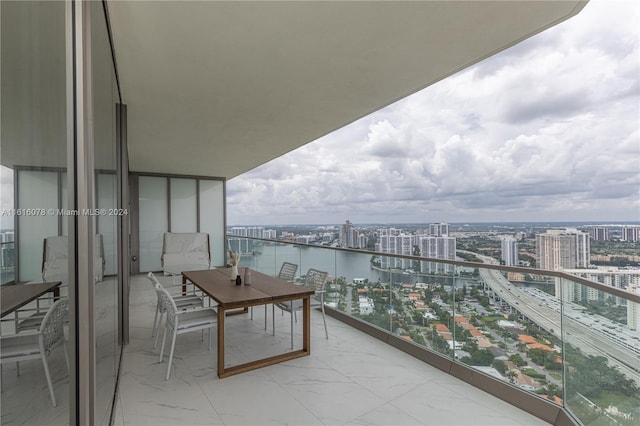 balcony with a water view