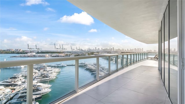 balcony with a water view