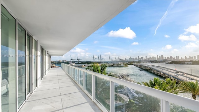 balcony with a water view