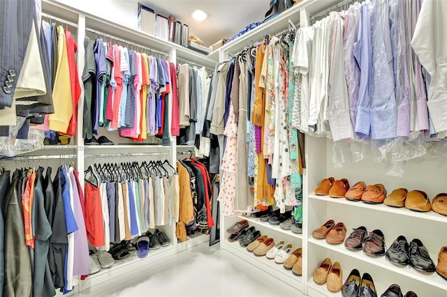 view of walk in closet