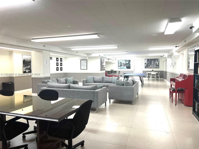 view of tiled dining area