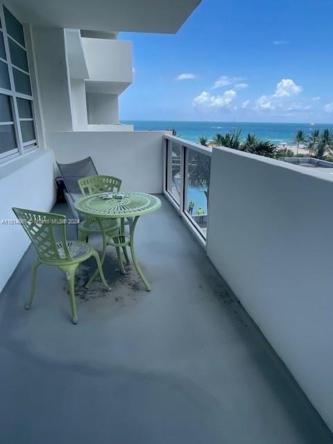 balcony with a water view