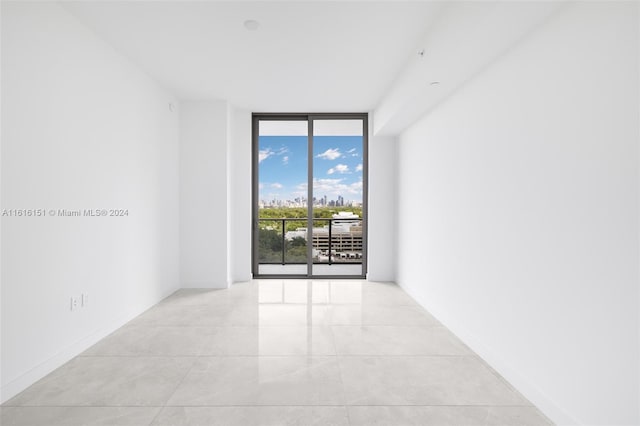 spare room featuring expansive windows