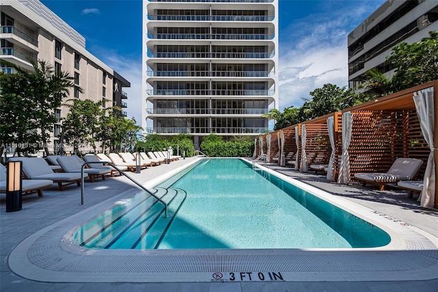 view of pool with a patio